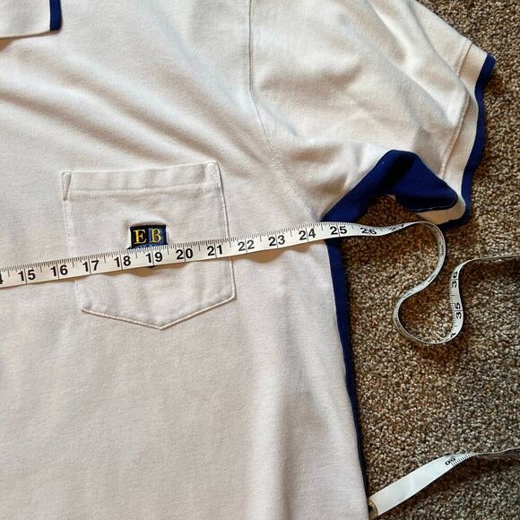 Ebtek by Eddie Bauer Men's Short Sleeve Golf Polo.  White/Blue.  Size XL - Picture 3 of 8